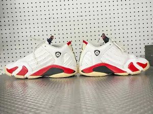 Air Jordan 14 retrò ""Candy Cane"" taglia 6,5 GS bianco varsity rosso ciliegio 2012 XIV - Foto 1 di 12
