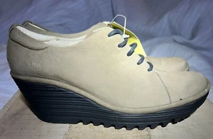 Botín de cuña Fly London “Yumi” con plataforma de cuero tostado con cordones talla EU 40/US 9-9,5 - Imagen 1 de 7