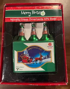 Merry Brite Christmas Ale 6 Pack Beer Ornament Santa Reindeer Sealed Box 2015 - Picture 1 of 2