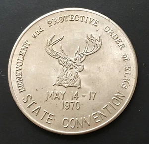 Salem Oregon B.P.O.E. Ficha de 1970 dorada de la convención estatal de Elks Lodge 336  - Imagen 1 de 2