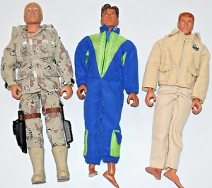 Vintage G I Joe Dolls 1990's Lot of 3 Assorted 12" Action Figures with Clothes - Picture 1 of 9