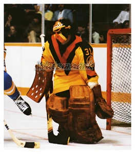 NHL 1980 Vancouver Canucks Goalie John Garrett Color Juego Acción 8 X 10 Foto - Imagen 1 de 1