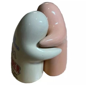 Shaker sale pepe in ceramica vintage abbracci fantasmi con tappi giallo pesca regalo - Foto 1 di 9