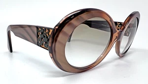 Vintage Jean Lafont Brown Parasol Filigree Floral Rhinestone Arm Sunglasses - Picture 1 of 12