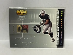2001 Preferred Rookie Materials Nat'l Treasures DERRICK GIBSON #'d 02/10 - Picture 1 of 2