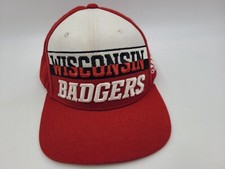 University of Wisconsin Badgers Adidas Climalite Snapback Hat Cap NCAA Red White