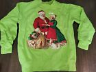 Womens Vtg Ugly Christmas Sweatshirt Shirt Santa Mrs Claus Holiday Sz M Handmade