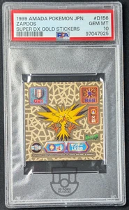 Pokemon 1999 Japanese Amada Super DX Gold Zapdos D156 - *Pop15* Gem Mint PSA 10 - Picture 1 of 3
