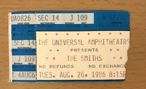 1986 THE SMITHS QUEEN IS DEAD TOUR 8/26 LOS ANGELES CONCERT TICKET STUB J 109 - Picture 1 of 2