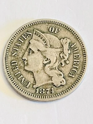 1874 Three Cent Nickel Very Nice Condition  - Image 1 of 2