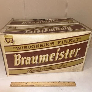 Braumeister Lager Pilsner Beer Case Bottle Box Monroe Wisconsin Huber - Picture 1 of 8