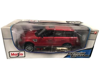 Coche fundido a presión Maisto edición especial 1:18 rojo SUV de lujo Range Rover Sport Foto 1 de 3