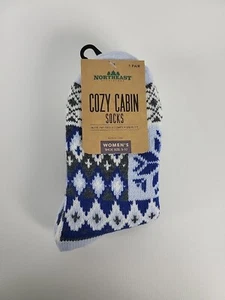 Northeast Outfitters Cozy Cabin Socks Women 5-10 Aloe Infused Crew NWT-Ice Blue - Picture 1 of 12