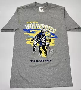 Camiseta Michigan Wolverines Those Who Stay NUEVA Gris Mediana Warren Lotas Calavera - Imagen 1 de 7