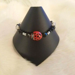 Artsy Marienkäfer Armband Perlen Good Luck rot schwarz Insekt Boho Glas 3965 - Bild 1 von 6