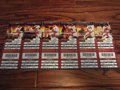 2011 Astros Un Used Season Ticket Stub Home Run Game YOU PICK Altuve Pence Lee Cover