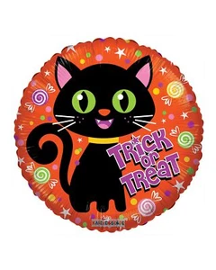 Trick or Treat Katze Halloween Folienballon/s 18 Zoll, Trick or Treat, Halloween C - Bild 1 von 10