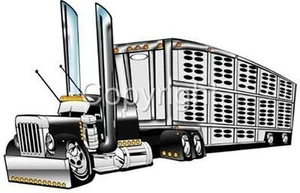 Peterbilt Big Rig Semi Truck Cartoontees Tshirt 1010 Livestock Hauler - Picture 1 of 1