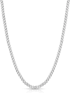 Men's Stainless Steel Cuban Link Necklace Chains, 20 Inch - Picture 1 of 6
