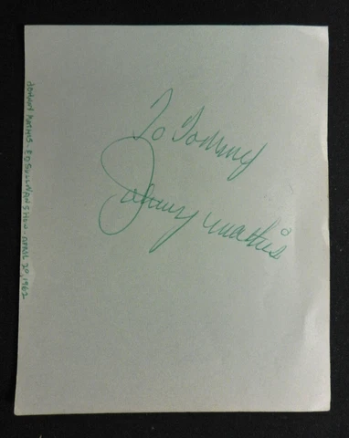 Johnny Mathis Signed Autograph Cut Cover