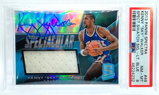 /49 Kenny Walker AUTO PSA 8 Pop 1 2013-14 Spectra Blue Autograph GAME WORN PATCH