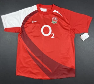 Camiseta deportiva Inglaterra Rugby visitante 2007-2009 Nike o2 roja blanca deportiva para hombre XL NUEVA CON ETIQUETAS - Imagen 1 de 12