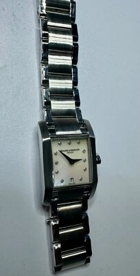 Baume and Mercier Hampton steel quartz MOP &diamond dial ladies style 65488 - Image 1 of 4
