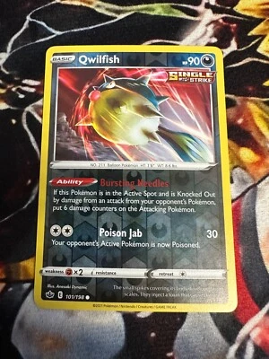 Qwilfish 101/198 Swsh06: Sword & Shield - Chilling Reign Reverse Holo - Image 1 of 2