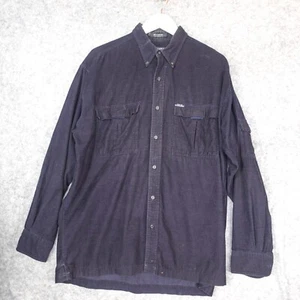 Vintage CHAPS Ralph Lauren Corduroy Shirt L Blue Overshirt Shacket Travel Work - Picture 1 of 12