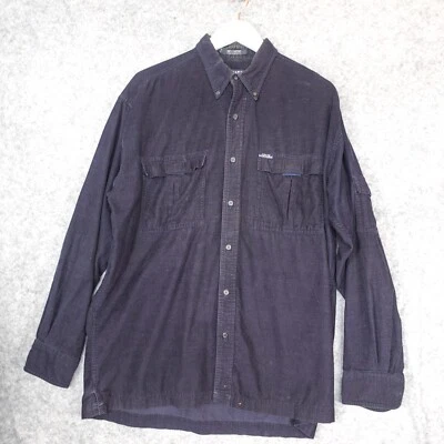 Vintage CHAPS Ralph Lauren Corduroy Shirt L Blue Overshirt Shacket Travel Work - Image 1 of 4