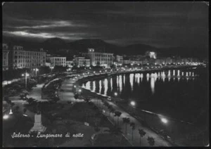 cartolina SALERNO lungomare di notte - Picture 1 of 1