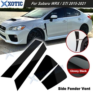 2pcs Gloss Black Side Fender Vent Overlay Vinyl Decal for Subaru WRX / STI 2015+ - Picture 1 of 12