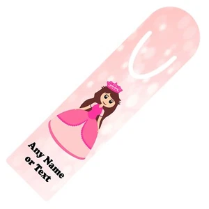 PERSONALISED PRINCESS TIARA PRINT BOOKMARK ALUMINIUM PAGE HOLDER READING GIFT - Picture 1 of 4