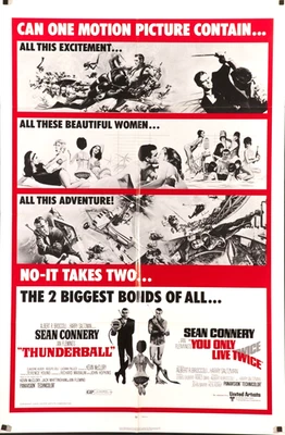 35mm trailer THUNDERBALL / You Only Live Twice combo - James Bond, Sean Connery - Imagem 1 de 2