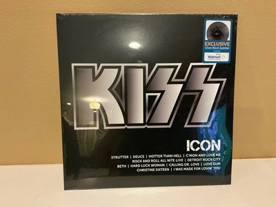 KISS icon LP silver black splatter color vinyl NM Foto 1 de 2