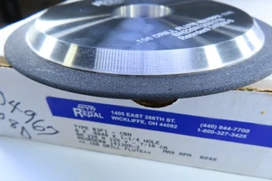 NEW REGAL TYPE B3F1-CBN GRINDING WHEEL 6 X .0848 X 1-1/4 HOLE .106 DRILL FLUTE - Picture 1 of 7