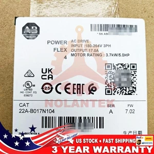 Allen Bradley 22A-B017N104 PowerFlex sellado 4 3,7 kW 5 HP AC Drive EE. UU. Impuestos libres - Imagen 1 de 4