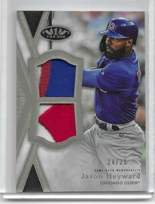 2020 Topps Tier One Jason Heyward Game Used/Worn Patch 24/25 Chicago Cubs - Image 1 of 2
