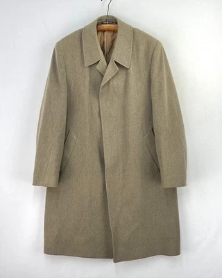 Dunn & Co Overcoat Mens 40R Brown Twill Wool West England Tweed Coat Trench Mac - Image 1 of 4