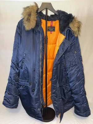 Chaqueta Parka Alpha Industries N-3B Calce Ajustado Azul Marino Clima Extremo Frío Talla XL Foto 1 de 4
