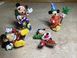 4- Vintage Disney Grolier -MICKEY + MINNIE MOUSE -Christmas Magic  Ornaments - Picture 1 of 5