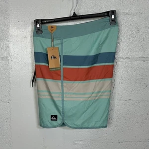 Quiksilver Men's Everyday Stripe 19"" Swim Trunks Limpet Blue 38 $50 - Picture 1 of 9