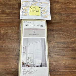 Persiana de madera sintética inalámbrica para oscurecimiento de habitación Allen + Roth blanca 36 pulgadas x 64 pulgadas - Imagen 1 de 12