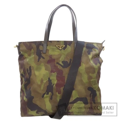 Prada Camouflage Nylon 2-Way Tote Bag Green Used - Image 1 of 4