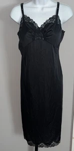 Shadowline Nachthemd schwarz Vintage Nylon Gr. 36 Tall - Bild 1 von 9