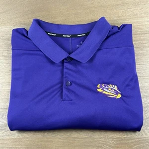 Nike Golf Dri Fit LSU Tigers Performance NCAA Polo Shirt Size 3XL Purple “Mike” - Picture 1 of 10