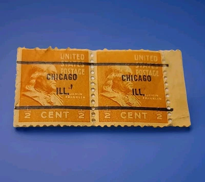 U.S Stamp 1/2 CENT BENJAMIN FRANKLIN  PRE-CANCELLED CHICAGO, ILL. - Image 1 of 3