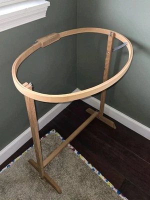 Vintage Wooden Quilting Hoop Floor Stand – Adjustable Frame for Needlework - Image 1 of 2