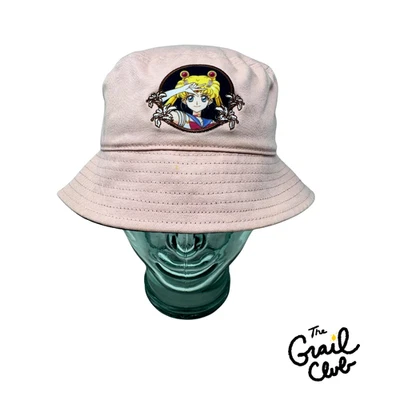 Sailor Moon Light Pink Bucket Hat Embroidered Patch Bioworld - Free Shipping - Image 1 of 4