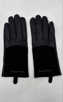 Michael Kors Women's Black Genuine Leather Lined Tech Gloves Size Medium - Image 1 of 4